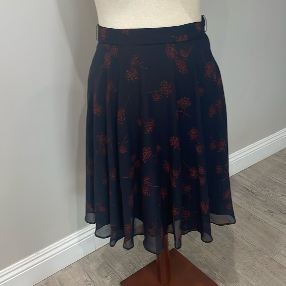 Ann Taylor blue with red floral print